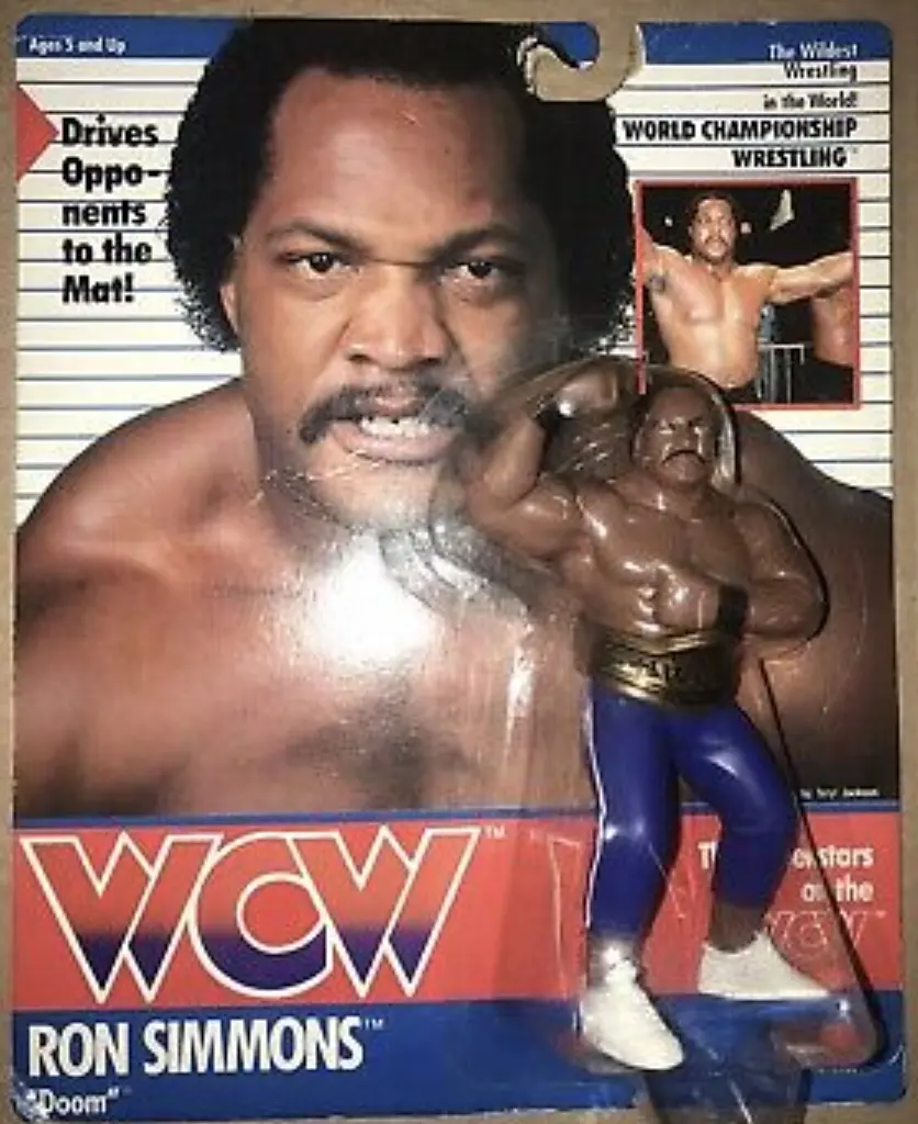 Ron Simmons Blue Tights White Stripe action figure